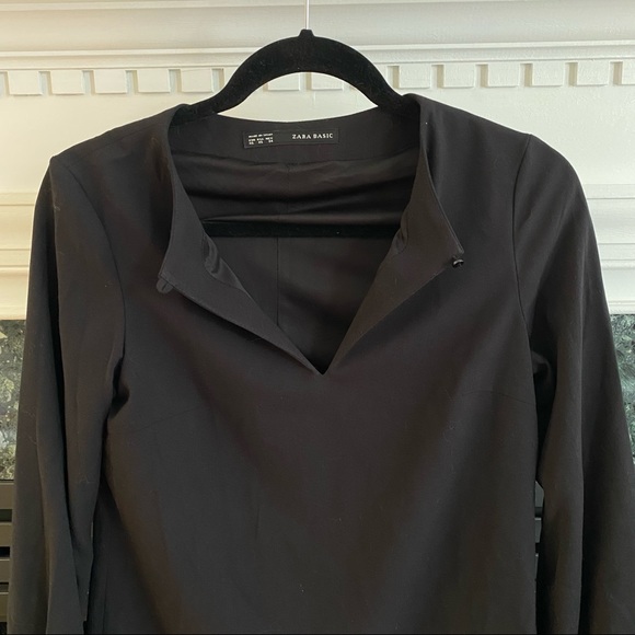 Zara Basic Long Sleeve Black Dress size XS - Picture 4 of 8
